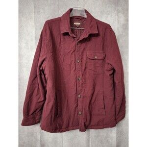 Alesbury Burgundy Quilted Lined Flannel Shirt Jacket Men's XXL Outdoor Workwear